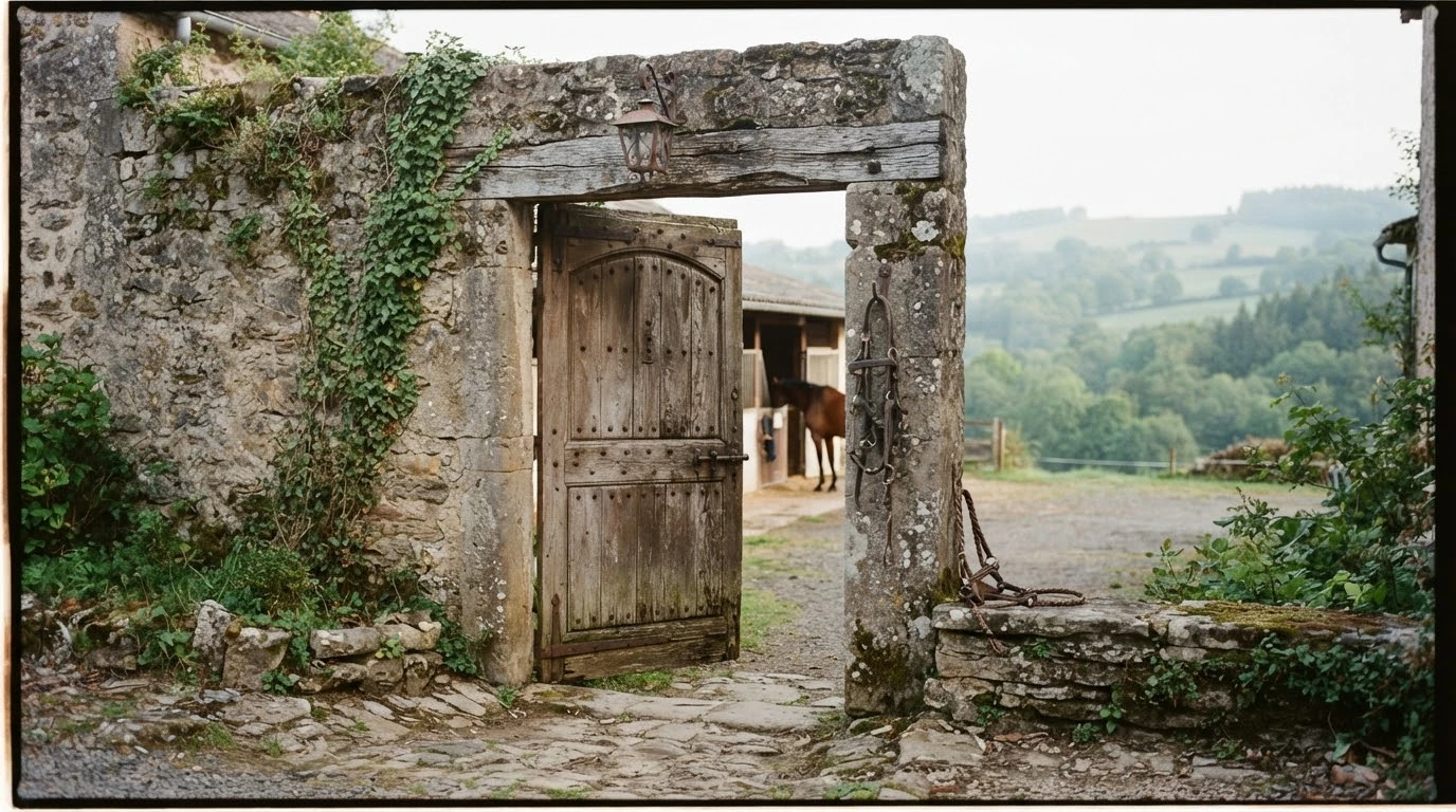 Entrée du la ferme équestre des burons, centre équestre à Pailherols