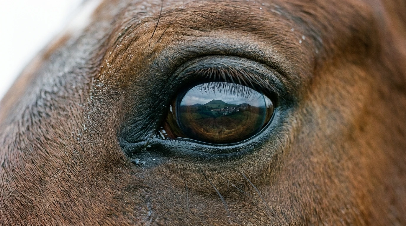 Un regard de cheval au la ferme équestre des burons, Pailherols
